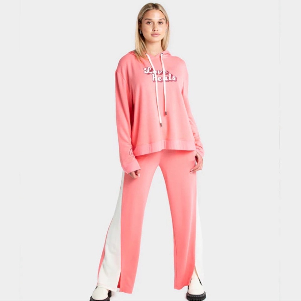 Peace Love World Jersey Knit Love to Lounge Long Sleeve Hoodie